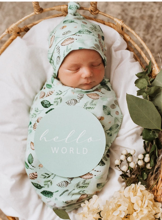 Snuggle Swaddle & Beanie Set in Daintree