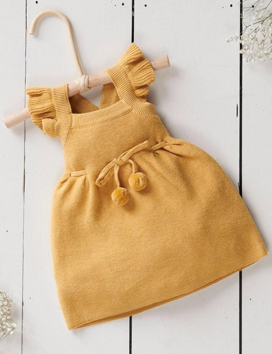 Purebaby Knitted Pinafore in Golden Melange