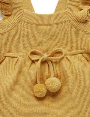 Purebaby Knitted Pinafore in Golden Melange