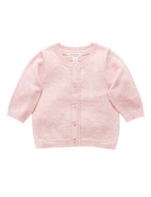 Purebaby Essential Cardigan Pale Pink Melange