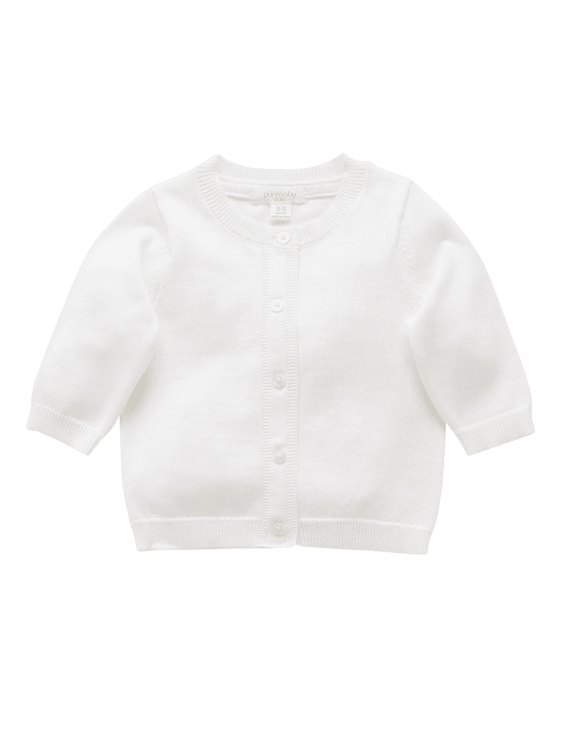 Purebaby Essential Cardigan White