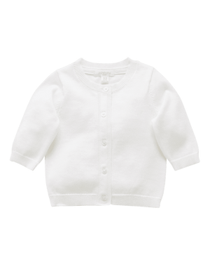 Purebaby Essential Cardigan White