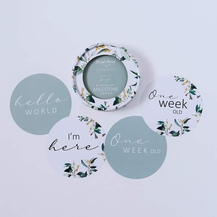 Snuggle Hunny Eucalypt & Sage Milestone Cards
