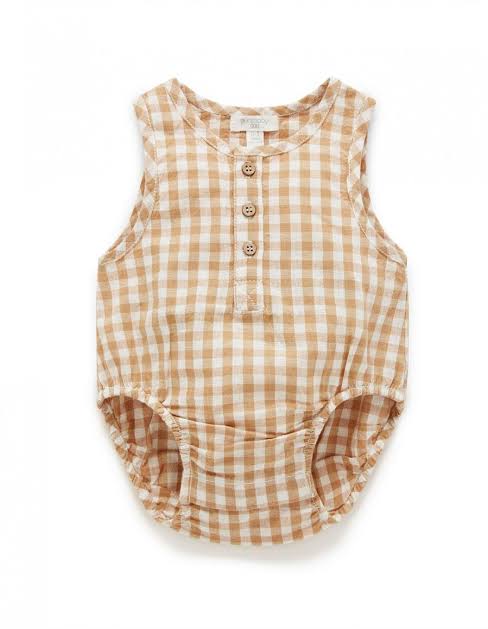 Purebaby Gingham Bodysuit