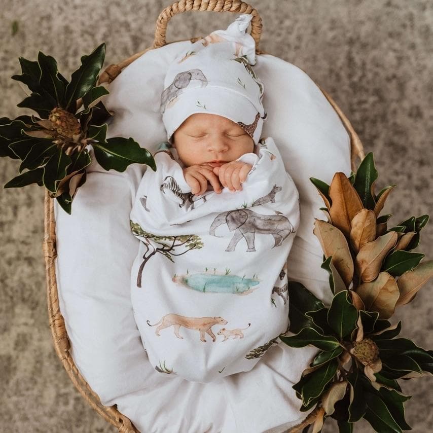 Snuggle Swaddle & Beanie Set in Safari