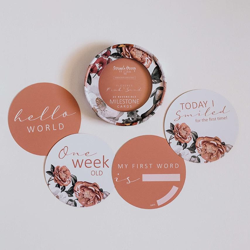 Snuggle Hunny Florence & Pink Sand Milestone Cards