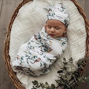 Snuggle Swaddle & Beanie Set in Eucalypt