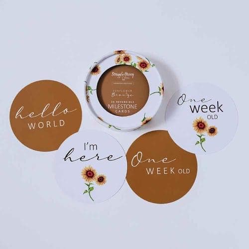 Snuggle Hunny Sunflower & Bronze Reversible Milestone Cards