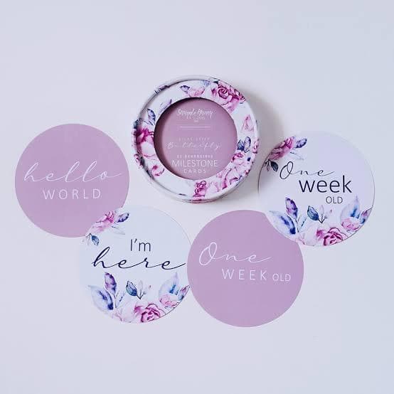 Snuggle Hunny Lilac Skies & Butterfly Lilac Reversible Milestone Cards