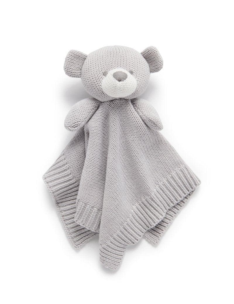 Purebaby Knitted Grey Bear Comforter