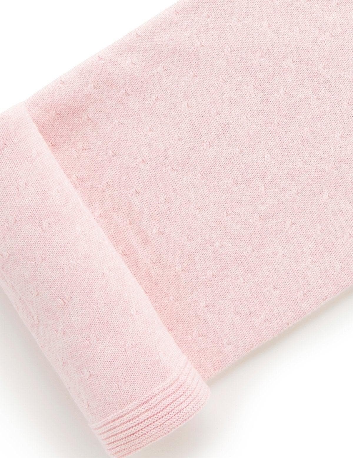 Purebaby Essentials Blanket in Pale Pink Melange